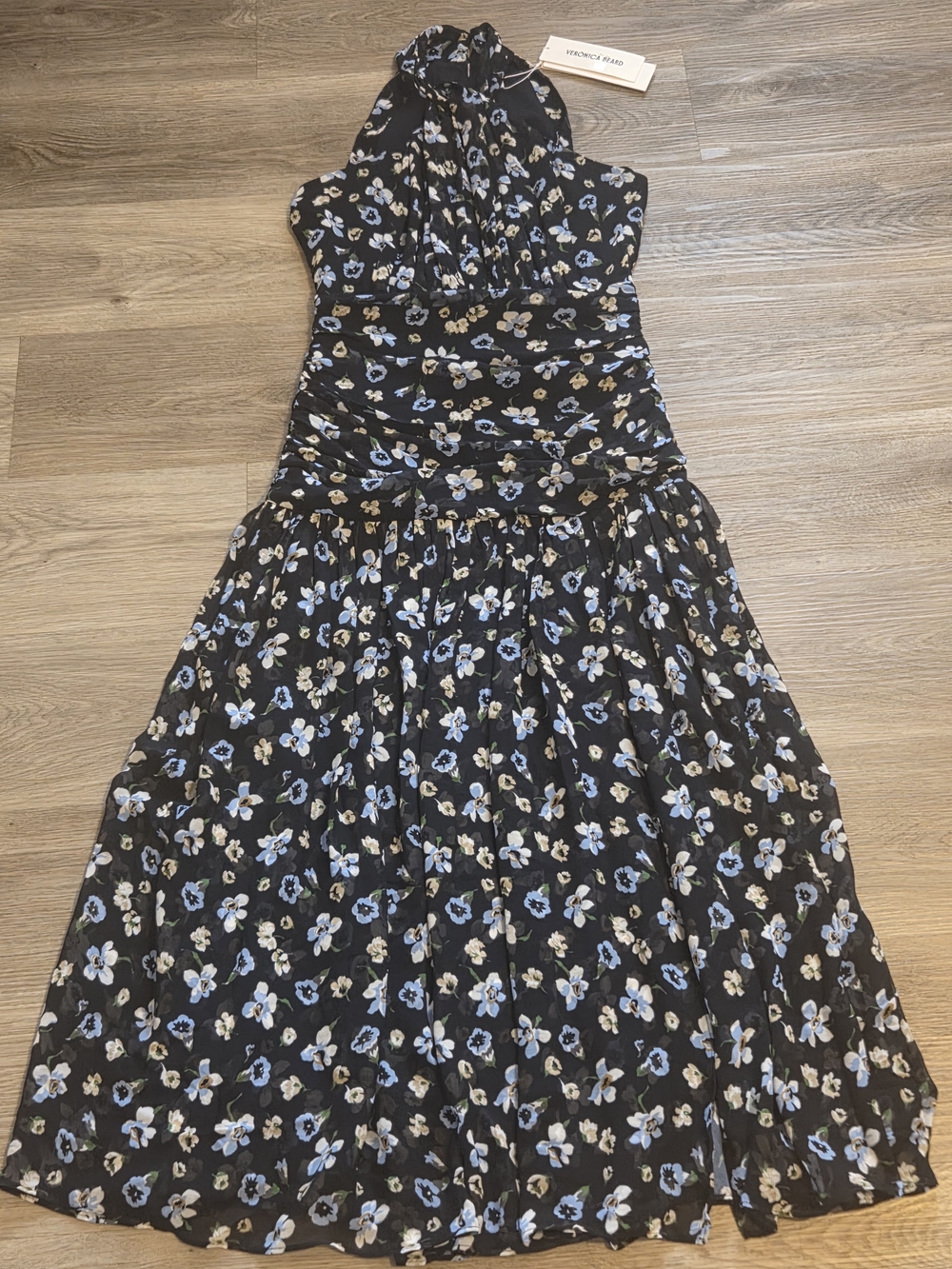 Brock Floral Silk A-Line Maxi Dress - Picture 7 of 14